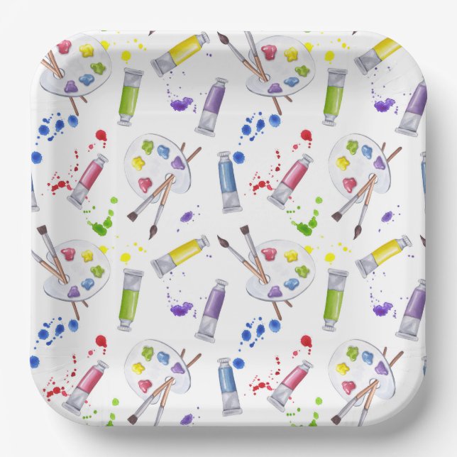 Paint Party Artist Pappteller (Vorderseite)