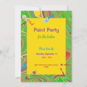 Paint Party for Ladys Customizable Einladung