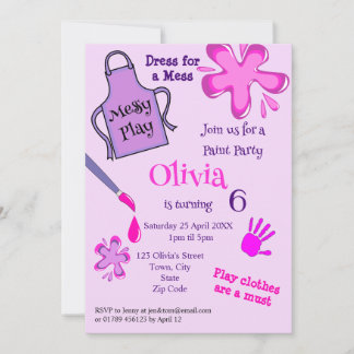 Paint Party Messy Play Party Einladung