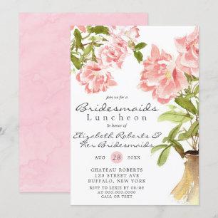 Paint Pink Peony Bridesmaids Luncheon Einladungen