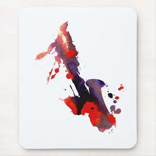 Paint Platsch Saxophon Mousepad (Vorne)