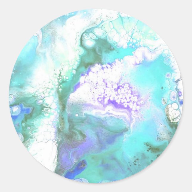 "Paint Pour" Runder Aufkleber (Vorderseite)