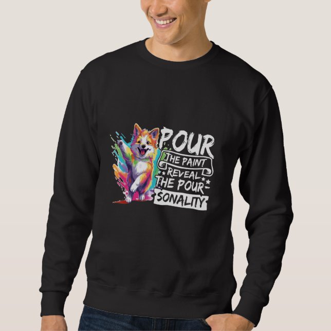 Paint Pouring Design für Fluid Art und Acryl Paint Sweatshirt (Vorderseite)