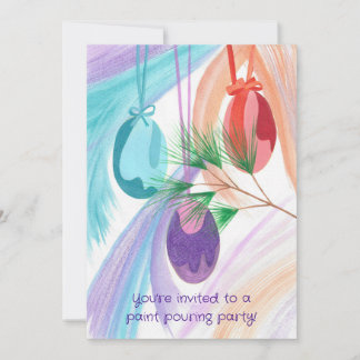 Paint Pouring Party Invitations for Christmas Einladung