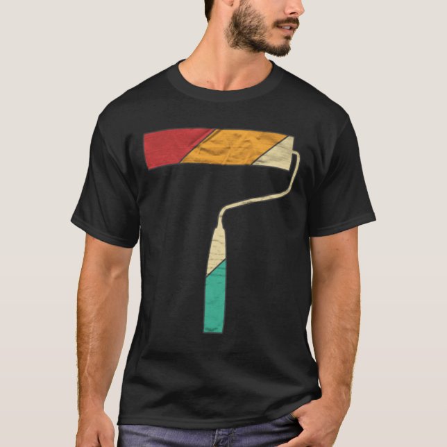 Paint Roller Retro Handwerker Motif T-Shirt (Vorderseite)