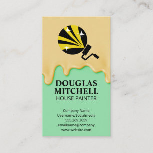 Paint Roller Symbol Tropffarbe Visitenkarte