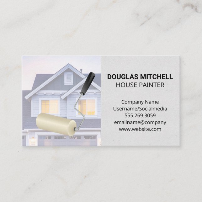Paint Roller | Zuhause Visitenkarte (Vorderseite)