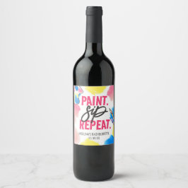 Paint Sip Repeat Bachelorette Gastgeschenk Weinetikett