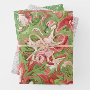 Paint Smudge Christmas Wrapping Paper - Whimsical Geschenkpapier Set