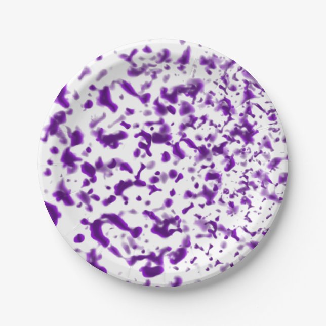 Paint Spatter Lila Pappteller (Vorderseite)