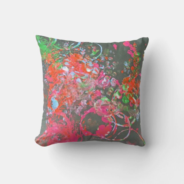 Paint splash Art Kissen rot rosa (Vorderseite)