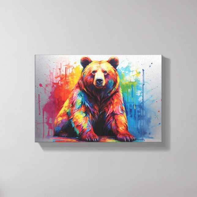 Paint Splash Bear Leinwanddruck (Vorderseite)