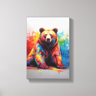 Paint Splash Bear Leinwanddruck