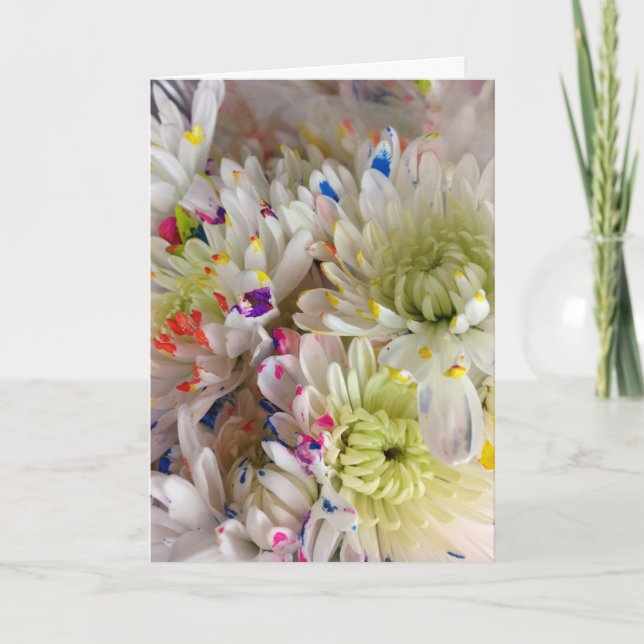 Paint Splash Blume Birthday Framework 7x5 Karte (Vorderseite)