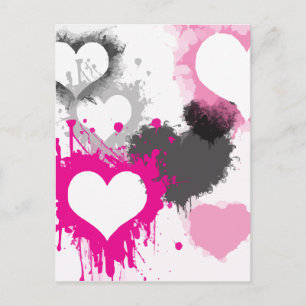 Paint Splash Herzmuster Postkarte