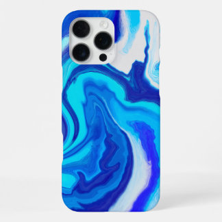 Paint Splash iPhone Case mit blau-weißem Marmor 16 Pro Max Hülle