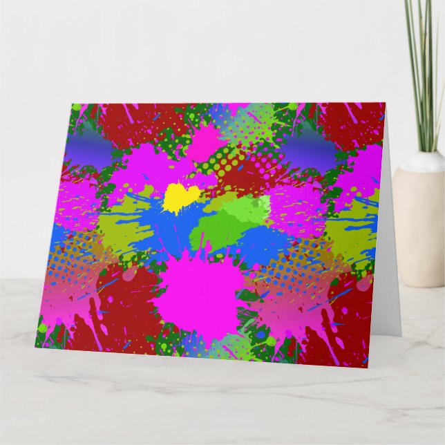 Paint Splash Muster 3 Dankeskarte (Vorderseite)