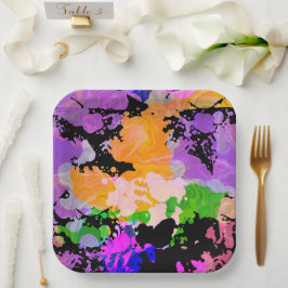 Paint Splash Spritzer Druckplatte Pappteller