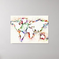 Paint Splashes Text Map of the World