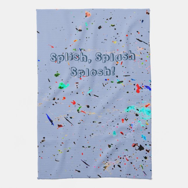 Paint Splashes und Spots Abstrakte Kunst Geschirrtuch (Vertikal)