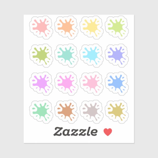 Paint Splats Date deckt den Art Lehrer Bujo Planer Aufkleber (Blatt)