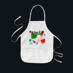 Paint Splats Personalisiert Kid's Schürze<br><div class="desc">Eine helle und farbenfrohe Schürze für Ihren aufstrebenden Künstler.  Ein Regenbogen Farbe wird über das gesamte Design verteilt,  mit der Möglichkeit,  mit dem Namen Ihres Kindes oder der Schule zu personalisieren.  Sie können auch leer verlassen werden. Dieses Design kann auch für Schürze in der Größe von Erwachsenen verwendet werden.</div>