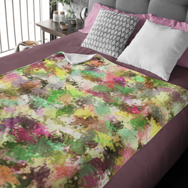 Paint Spritzer Autumn Color Blätter Abstrakt Fleecedecke (Paint Splatter Autumn Color Leaves Abstract Fleece Blanket)