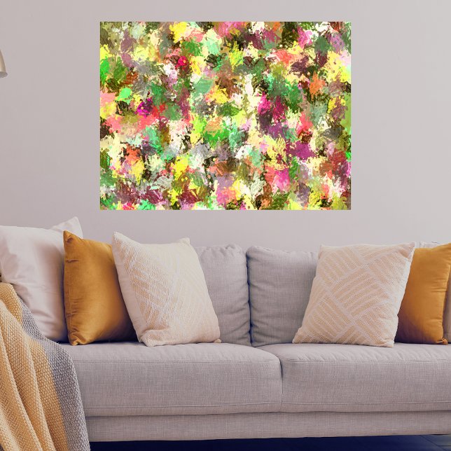 Paint Spritzer Autumn Color Blätter Abstrakt Poster (Paint Splatter Autumn Color Leaves Abstract Poster)