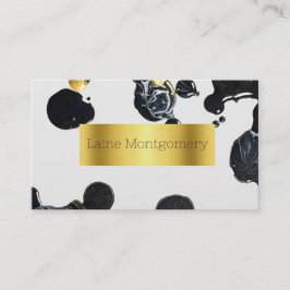 Paint Spritzer Black Gold Modern Business Card Visitenkarte