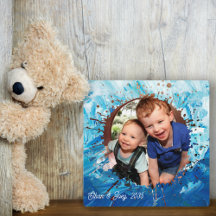 Paint Spritzer Blue Kids Foto Frame