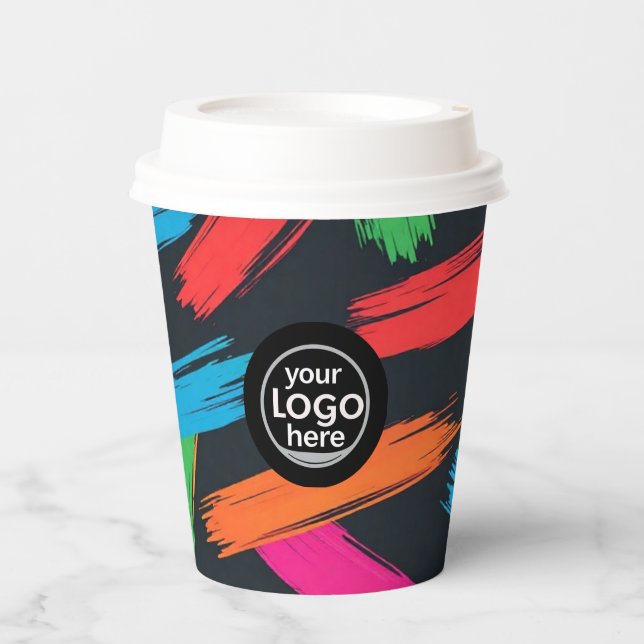 Paint Spritzer Cup 8 oz für das Logo Pappbecher (Vorderseite)
