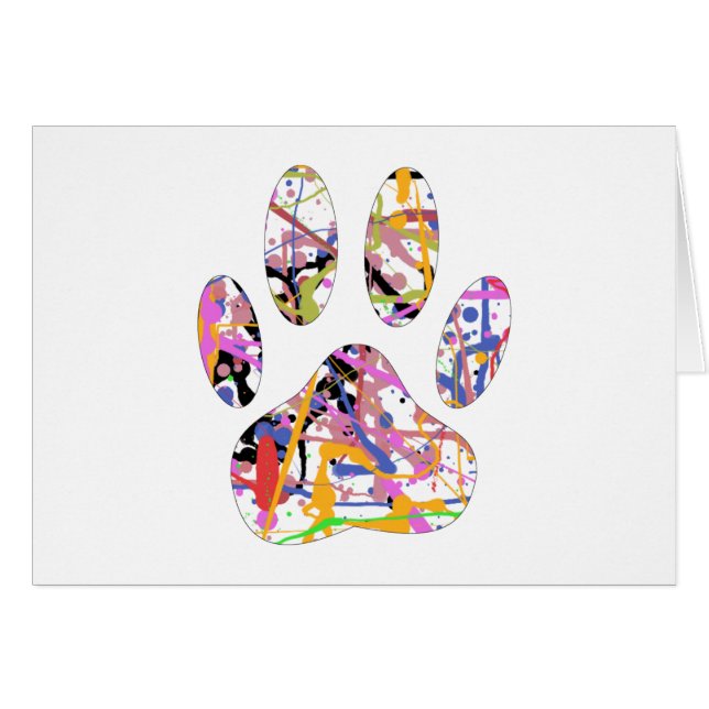 Paint Spritzer Dog Paw Print (Vorderseite (Horizontal))