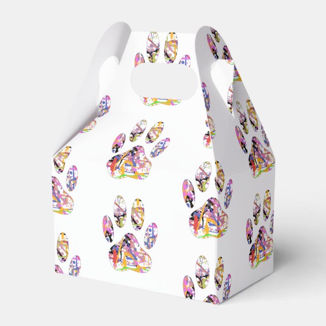 Paint Spritzer Dog Paw Print Geschenkschachtel (Vorderseite)