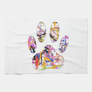 Paint Spritzer Dog Paw Print Handtuch