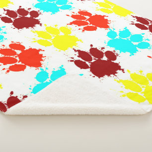 Paint Spritzer Dog Paw Print Pattern Sherpadecke