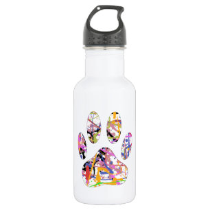 Paint Spritzer Dog Paw Print Trinkflasche