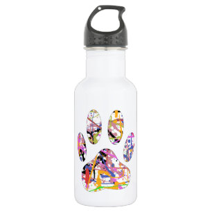 Paint Spritzer Dog Paw Print Trinkflasche