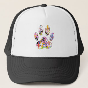 Paint Spritzer Dog Paw Print Truckerkappe