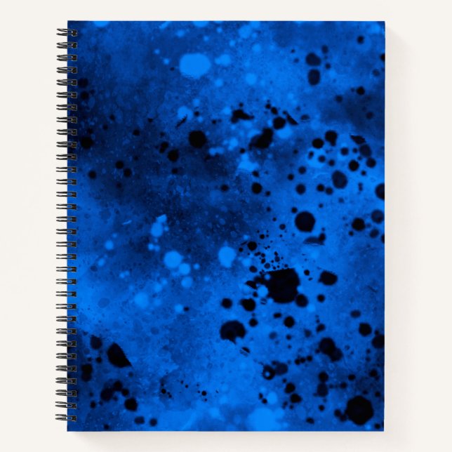 Paint Spritzer Effect Blue & Black Notizbuch (Vorderseite)