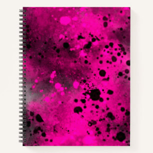 Paint Spritzer Effect Pink & Black Notizbuch