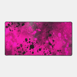 Paint Spritzer Effect Pink & Black Schreibtischunterlage