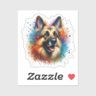 Paint Spritzer German Shepherd Aufkleber