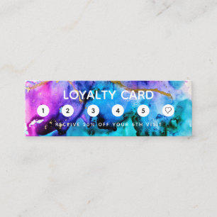 Paint Spritzer Gold und Lila Treue Card Mini Visitenkarte