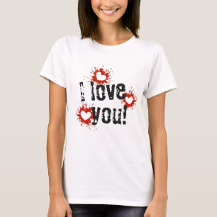 Paint Spritzer Hearts, ich Liebe Sie Frauen T - Sh T-Shirt