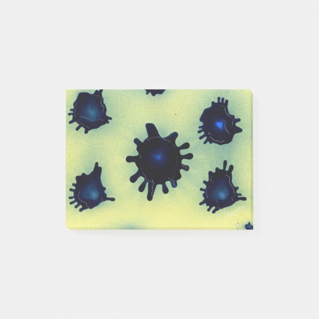 Paint-Spritzer in Blau Post-it Klebezettel (Vorderseite)