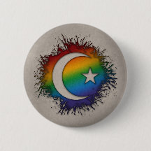 Paint Spritzer LGBTQ Rainbow Star und Crescent