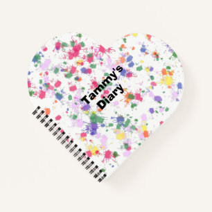 Paint Spritzer Linierte Heart Notebooks Notizbuch