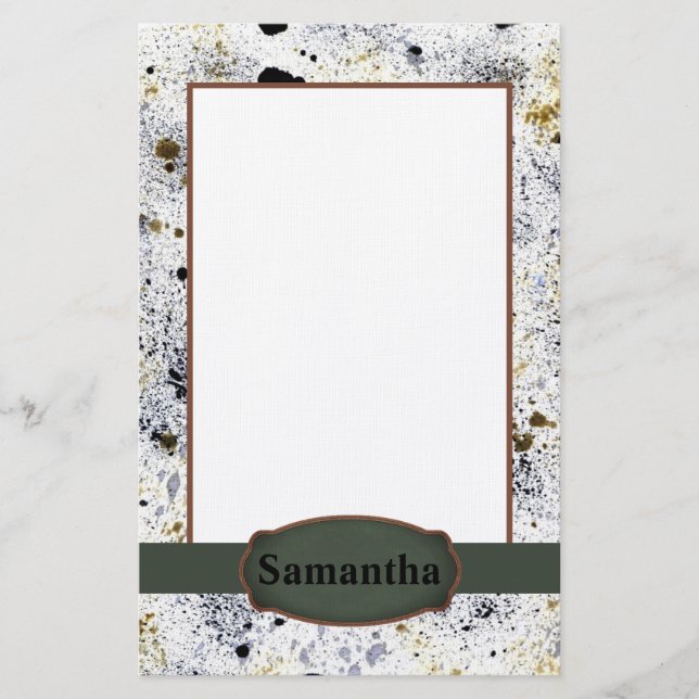 Paint Spritzer Monogram Briefpapier (Vorderseite)