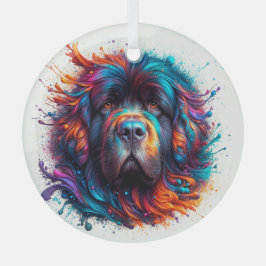 Paint Spritzer Newf Circle Ornament