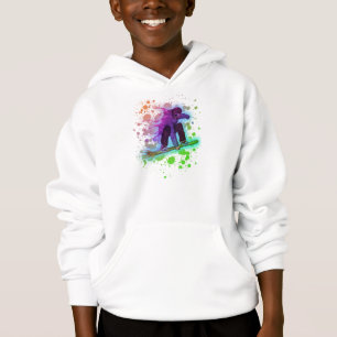 Paint Spritzer Regenbogen Snowboarder Kinderhoodie Hoodie